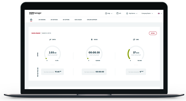 Interfaccia di gestione M2MManager